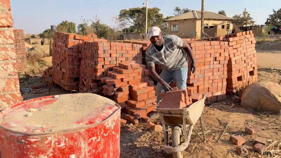 Bricklaying in progress