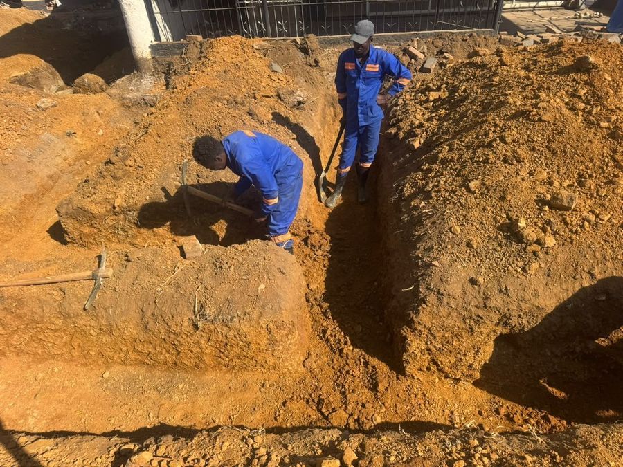 Foundation trench excavation